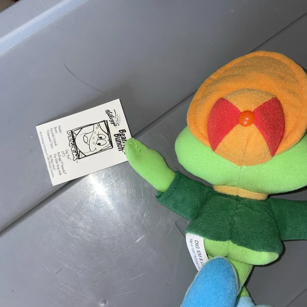VINTAGE 1997 Kellogg's Smacks Dig Em Frog Bean Bag Plush
